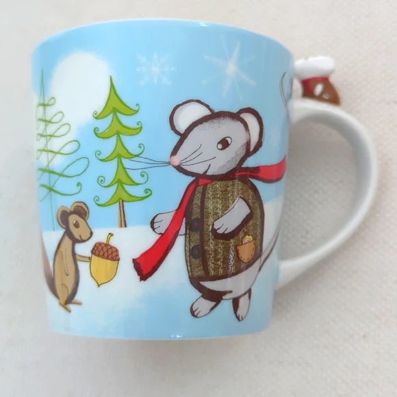 Starbucks 2010 HUXLEY Mouse Squirrel Holiday Coffee Mug Tea Cup 8oz bone China - Picture 7 of 8